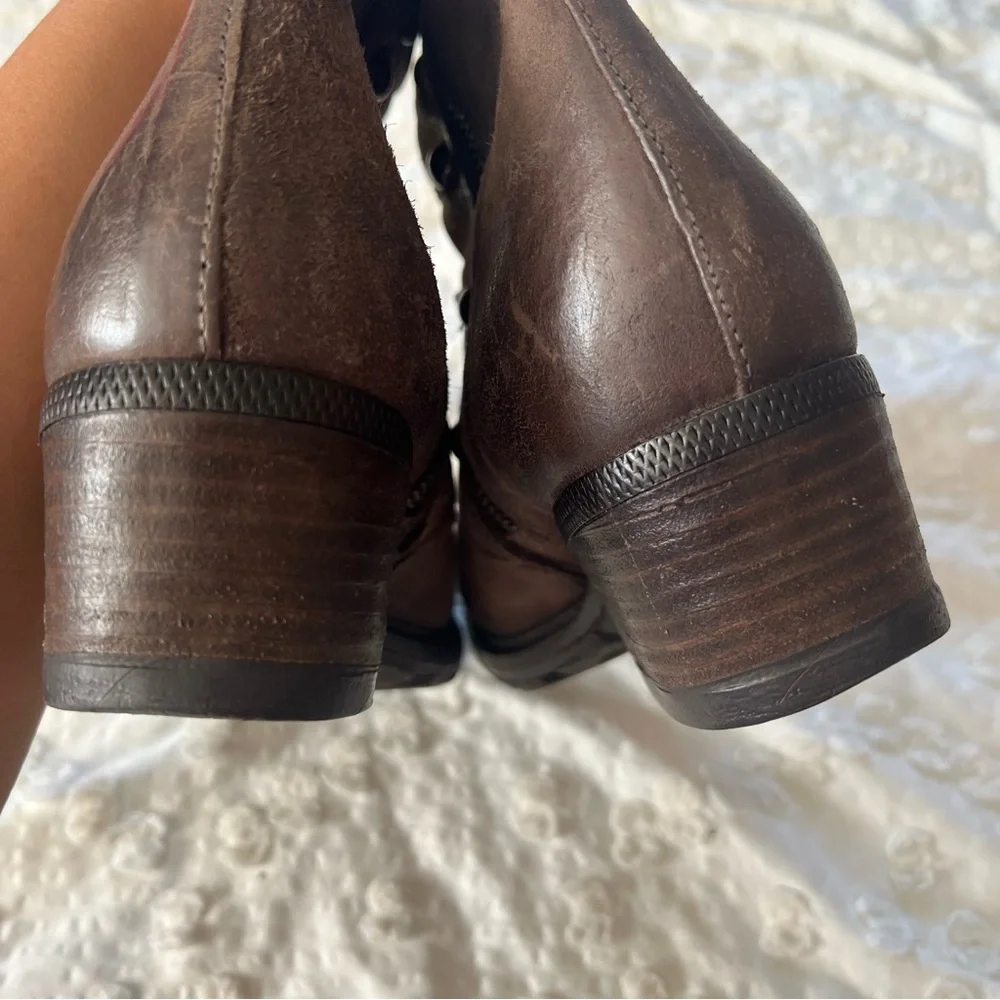 A.S.98 Military Dress Style Boots in Stone Leather Side Zip Women's 38 (US 7.5) - Picture 9 of 16